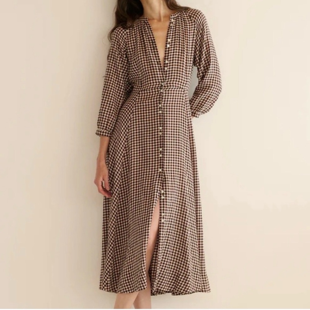 DOEN Delphine Plaid Madeleine Dress NWT XS Prarie style - Picture 2 of 11